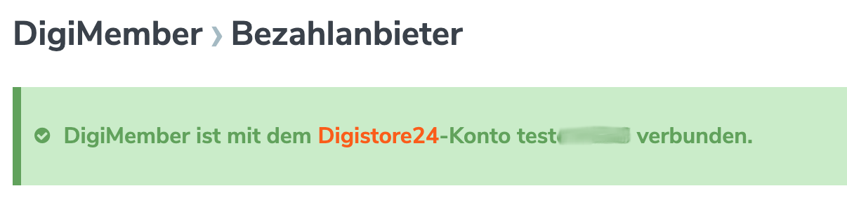 Mit Digistore24 verbunden