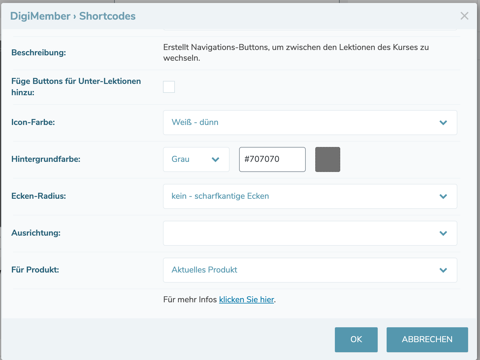 Shortcode Lecture Buttons